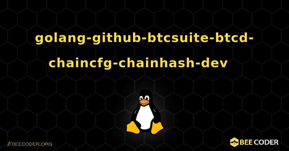 golang-github-btcsuite-btcd-chaincfg-chainhash-dev  እንዴት እንደሚጫን. Linux