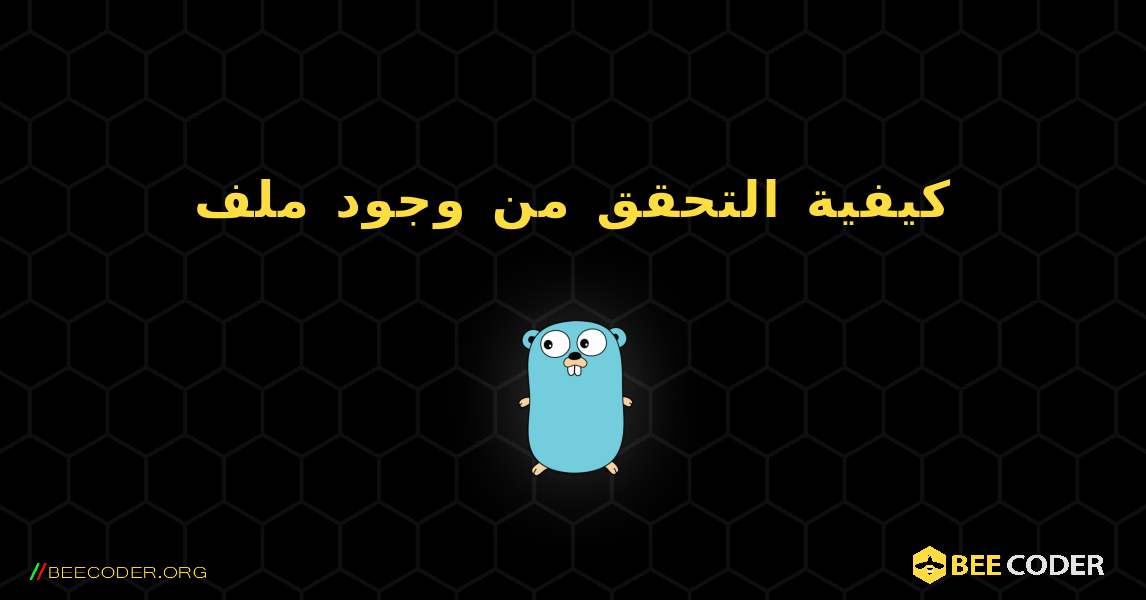 كيفية التحقق من وجود ملف. GoLang