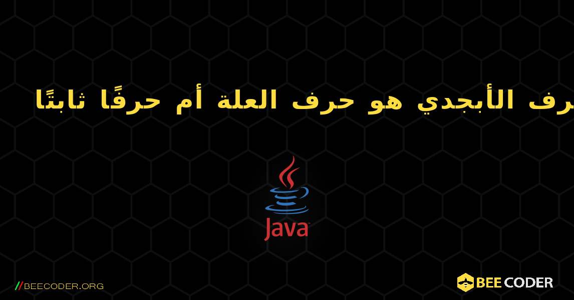 تحقق مما إذا كان الحرف الأبجدي هو حرف العلة أم حرفًا ثابتًا. Java