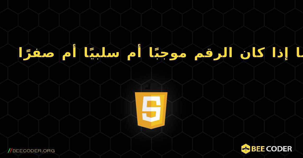 تحقق مما إذا كان الرقم موجبًا أم سلبيًا أم صفرًا. JavaScript