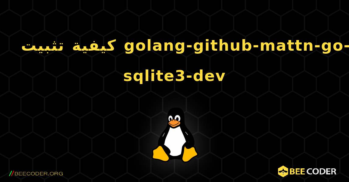 كيفية تثبيت golang-github-mattn-go-sqlite3-dev . Linux