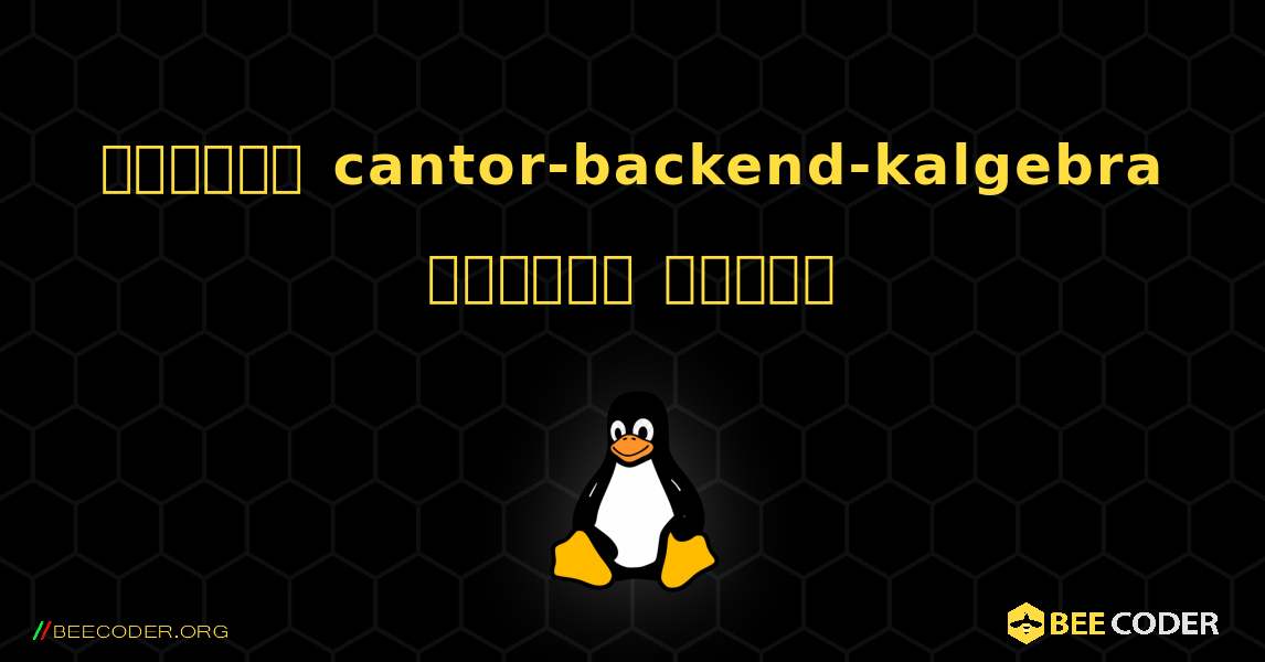 কিভাবে cantor-backend-kalgebra  ইনস্টল করবেন. Linux