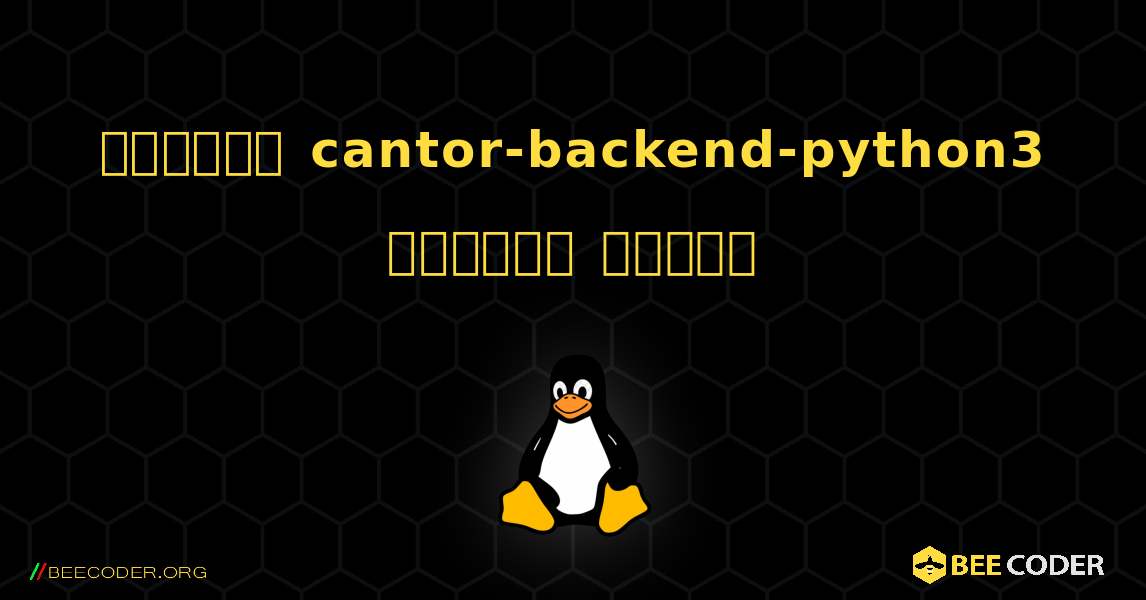 কিভাবে cantor-backend-python3  ইনস্টল করবেন. Linux