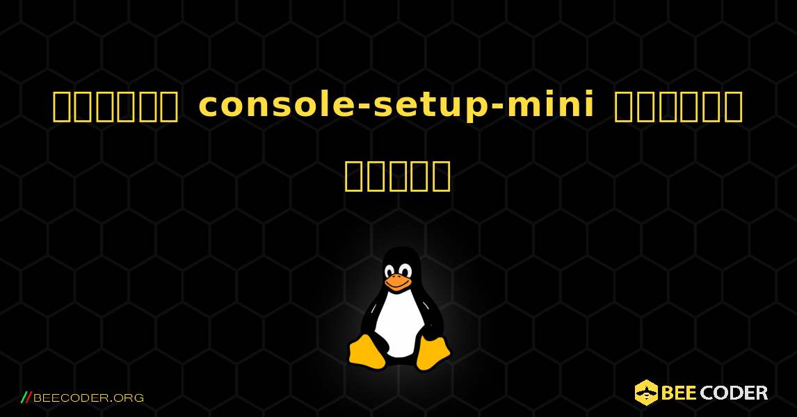 কিভাবে console-setup-mini  ইনস্টল করবেন. Linux