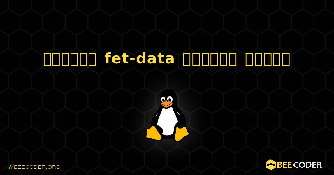 কিভাবে fet-data  ইনস্টল করবেন. Linux