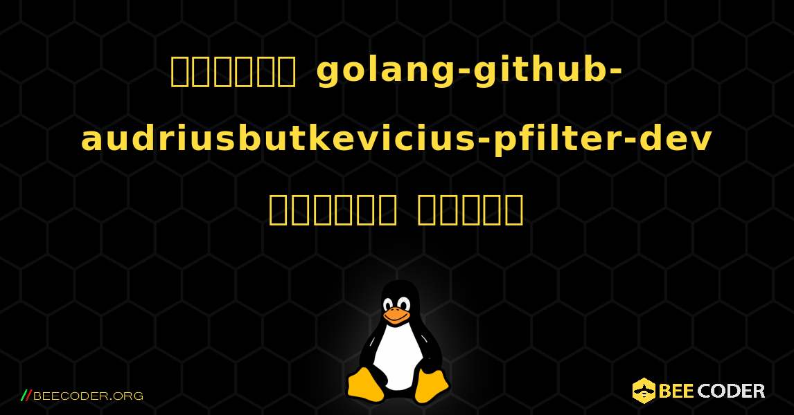 কিভাবে golang-github-audriusbutkevicius-pfilter-dev  ইনস্টল করবেন. Linux