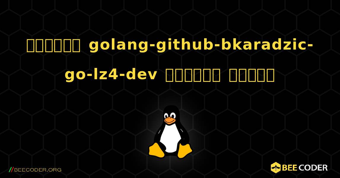 কিভাবে golang-github-bkaradzic-go-lz4-dev  ইনস্টল করবেন. Linux