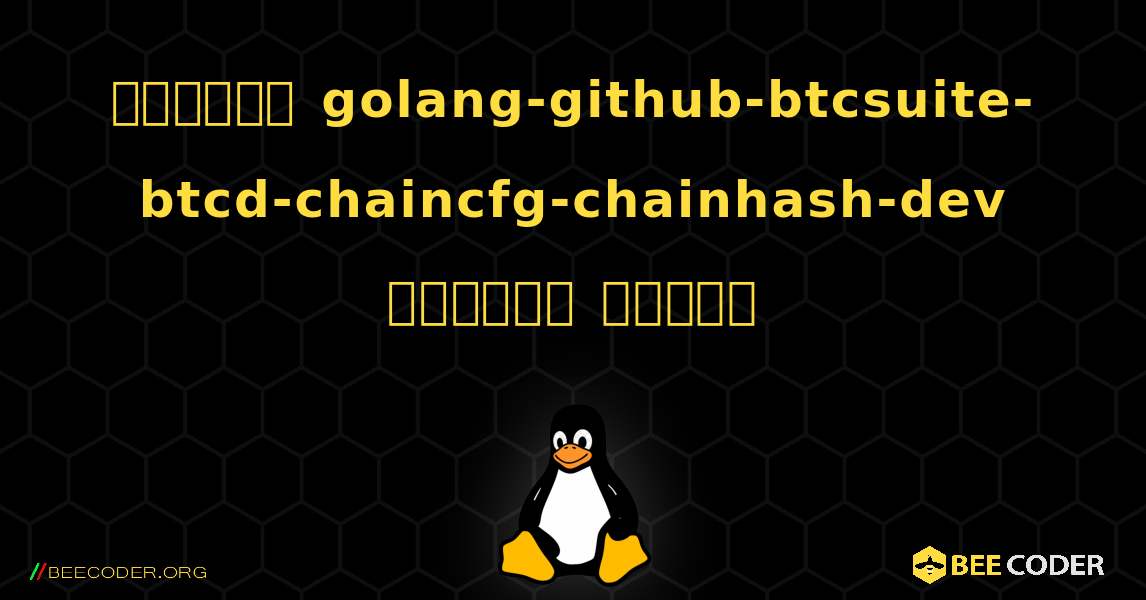 কিভাবে golang-github-btcsuite-btcd-chaincfg-chainhash-dev  ইনস্টল করবেন. Linux