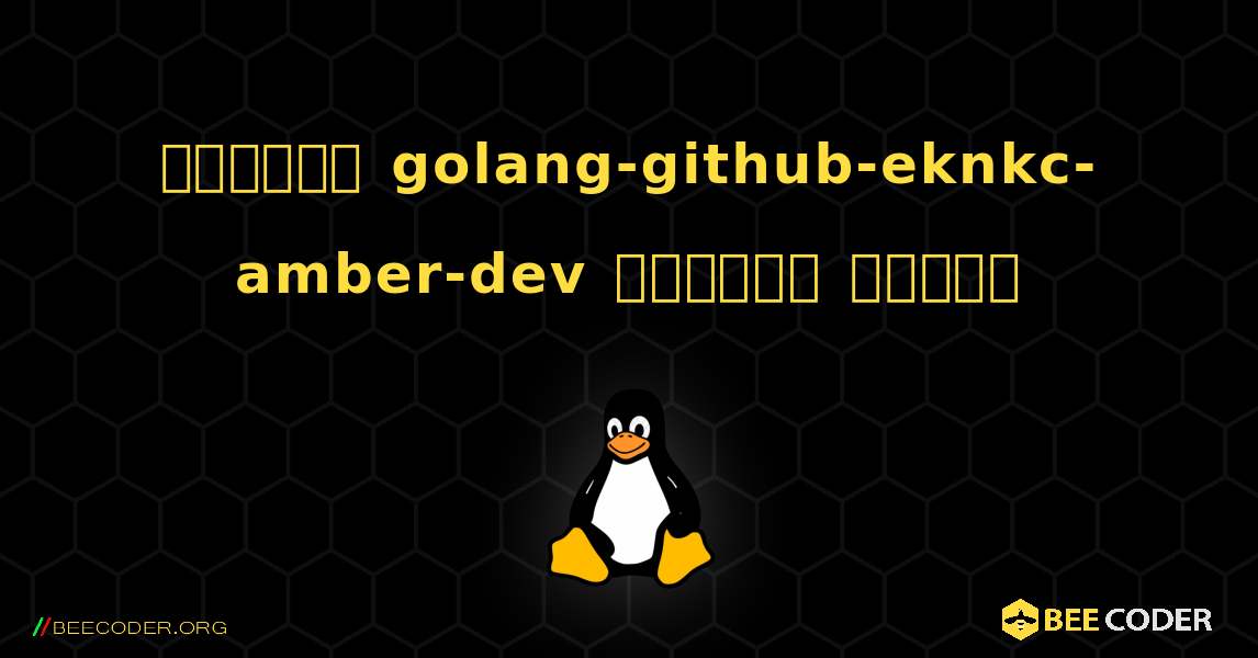 কিভাবে golang-github-eknkc-amber-dev  ইনস্টল করবেন. Linux