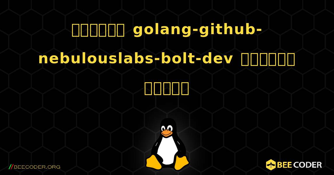 কিভাবে golang-github-nebulouslabs-bolt-dev  ইনস্টল করবেন. Linux