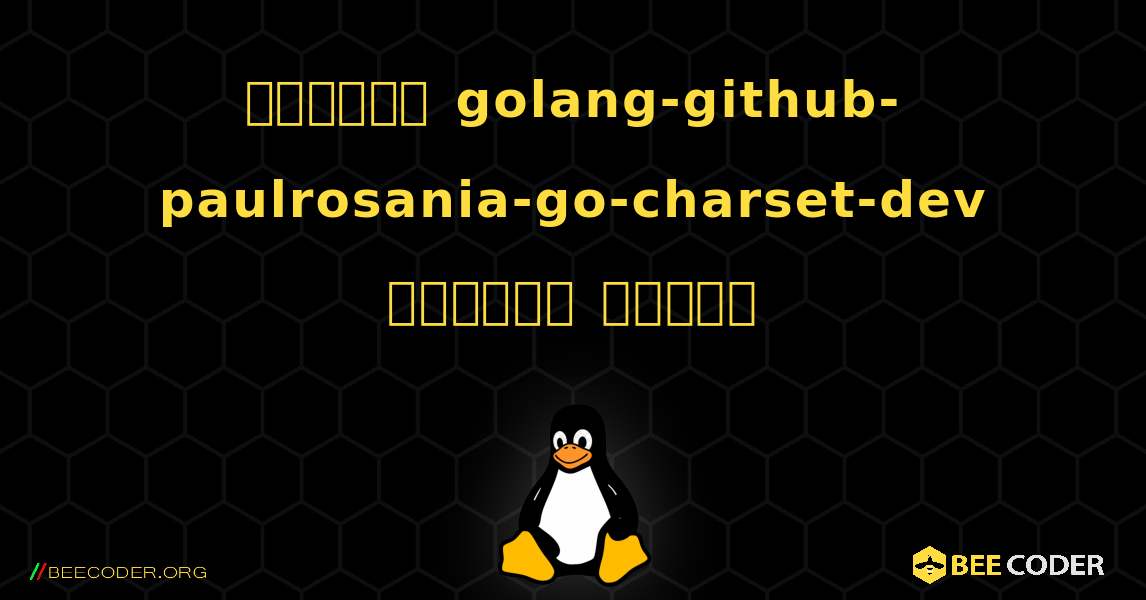 কিভাবে golang-github-paulrosania-go-charset-dev  ইনস্টল করবেন. Linux