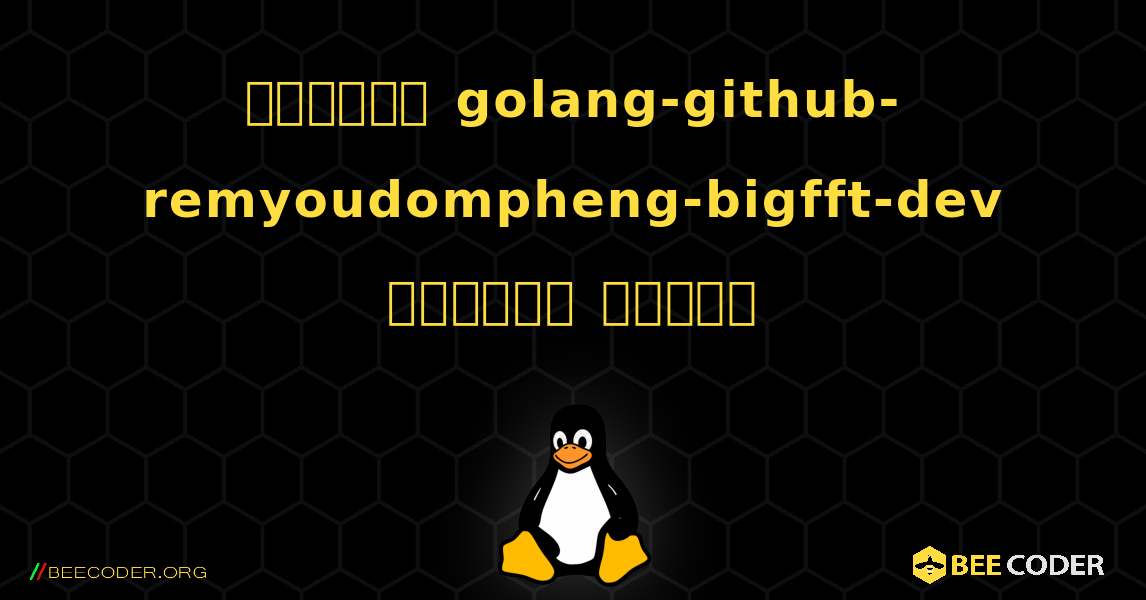 কিভাবে golang-github-remyoudompheng-bigfft-dev  ইনস্টল করবেন. Linux