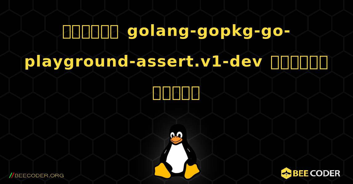 কিভাবে golang-gopkg-go-playground-assert.v1-dev  ইনস্টল করবেন. Linux
