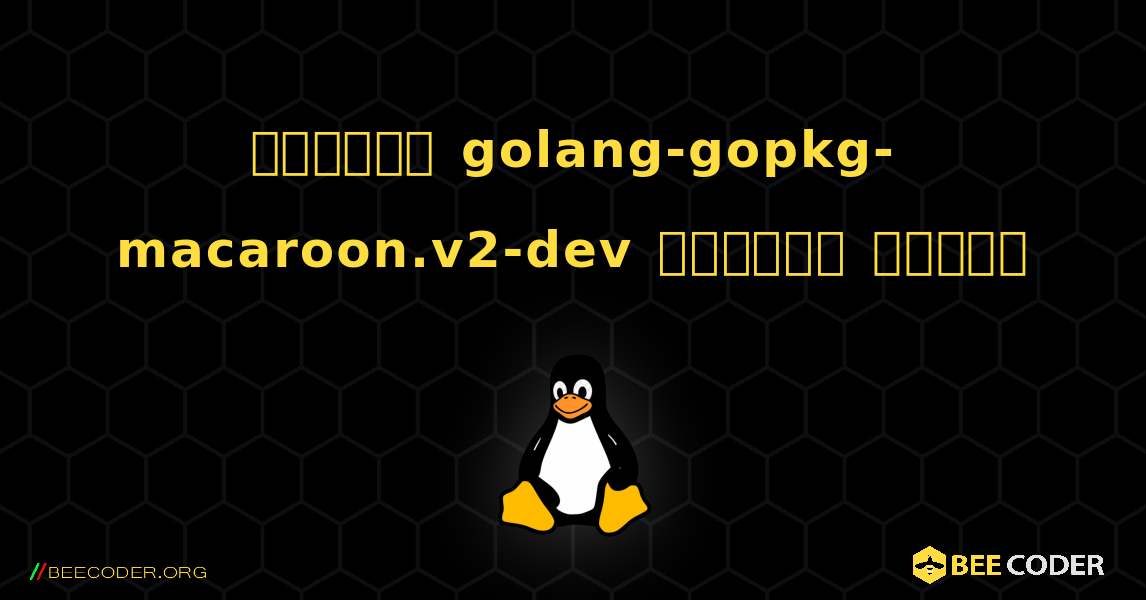 কিভাবে golang-gopkg-macaroon.v2-dev  ইনস্টল করবেন. Linux