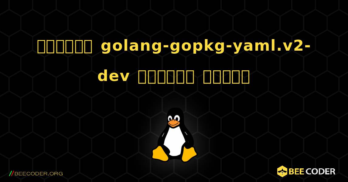 কিভাবে golang-gopkg-yaml.v2-dev  ইনস্টল করবেন. Linux