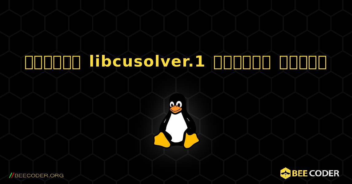 কিভাবে libcusolver.1  ইনস্টল করবেন. Linux