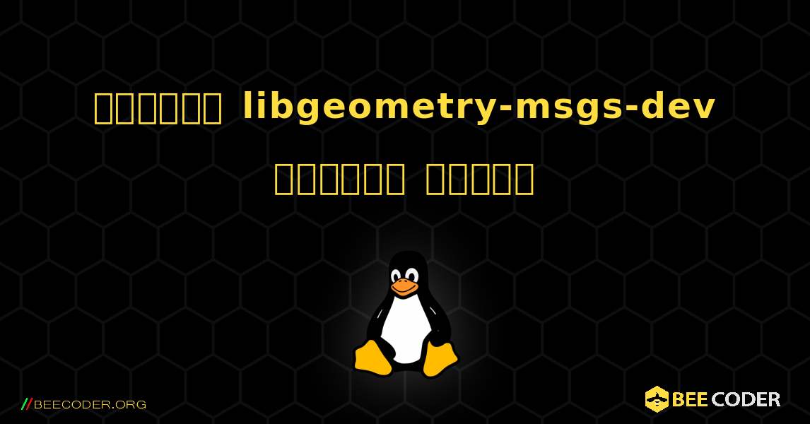 কিভাবে libgeometry-msgs-dev  ইনস্টল করবেন. Linux