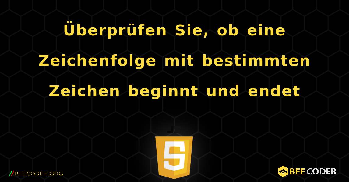 Überprüfen Sie, ob eine Zeichenfolge mit bestimmten Zeichen beginnt und endet. JavaScript