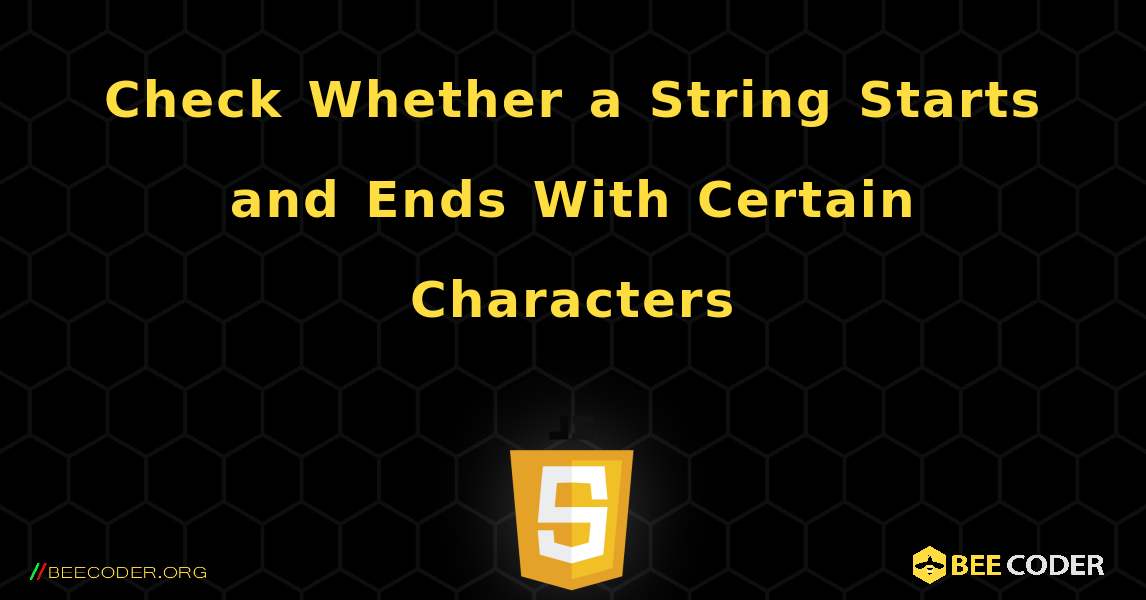 Check Whether a String Starts and Ends With Certain Characters. JavaScript