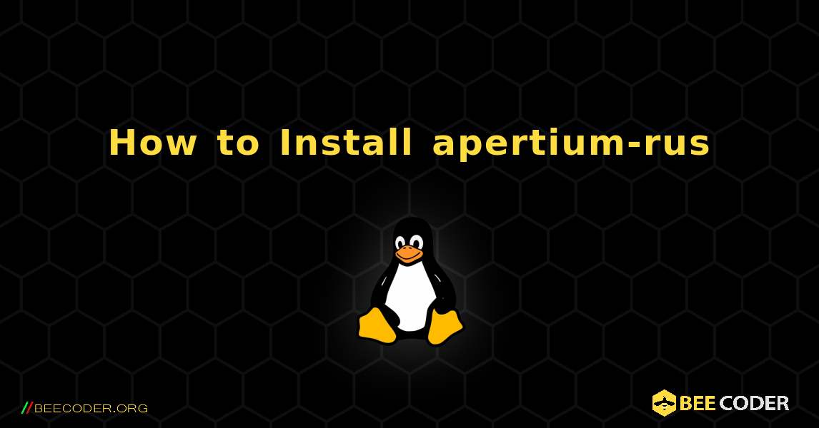 How to Install apertium-rus . Linux