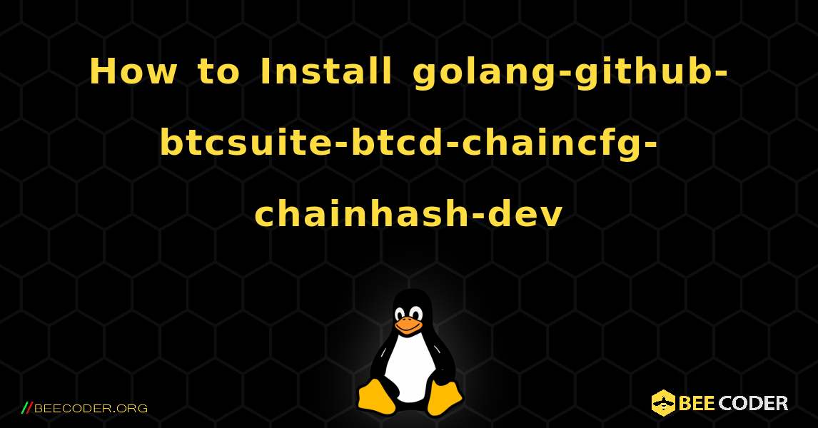 How to Install golang-github-btcsuite-btcd-chaincfg-chainhash-dev . Linux