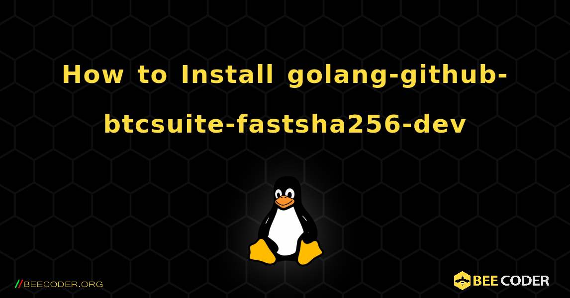 How to Install golang-github-btcsuite-fastsha256-dev . Linux
