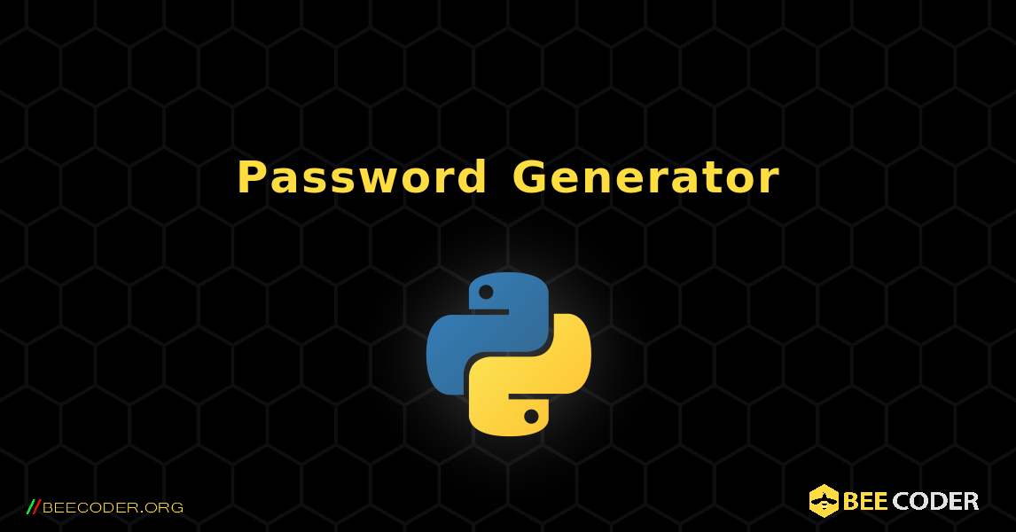 Password Generator. Python