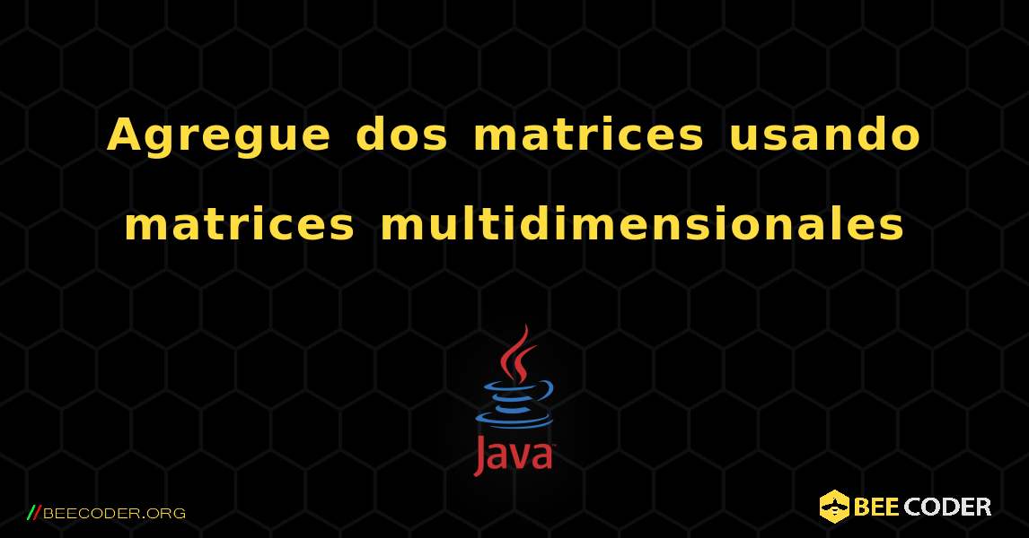 Agregue dos matrices usando matrices multidimensionales. Java
