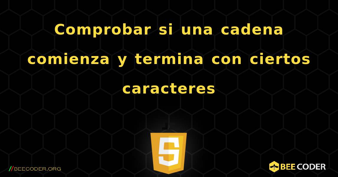 Comprobar si una cadena comienza y termina con ciertos caracteres. JavaScript