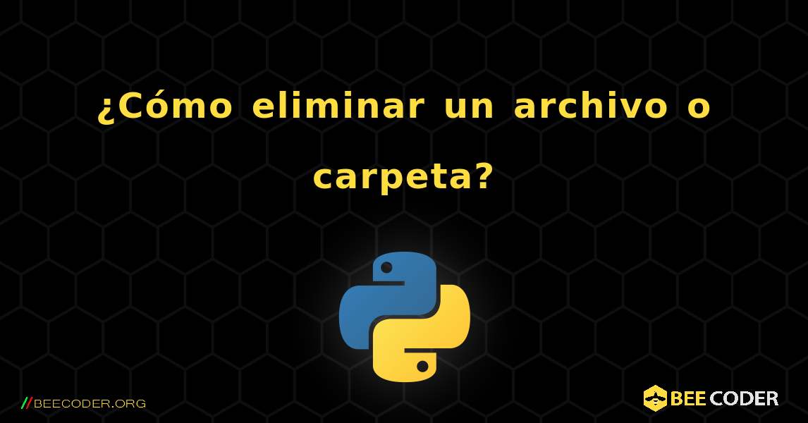 ¿Cómo eliminar un archivo o carpeta?. Python