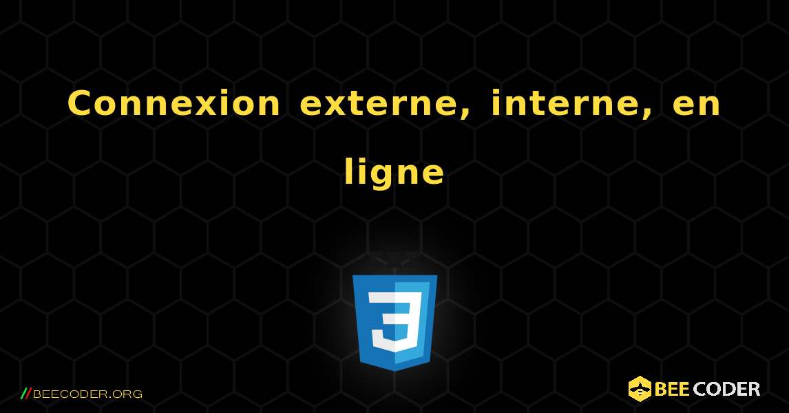 Connexion externe, interne, en ligne. CSS