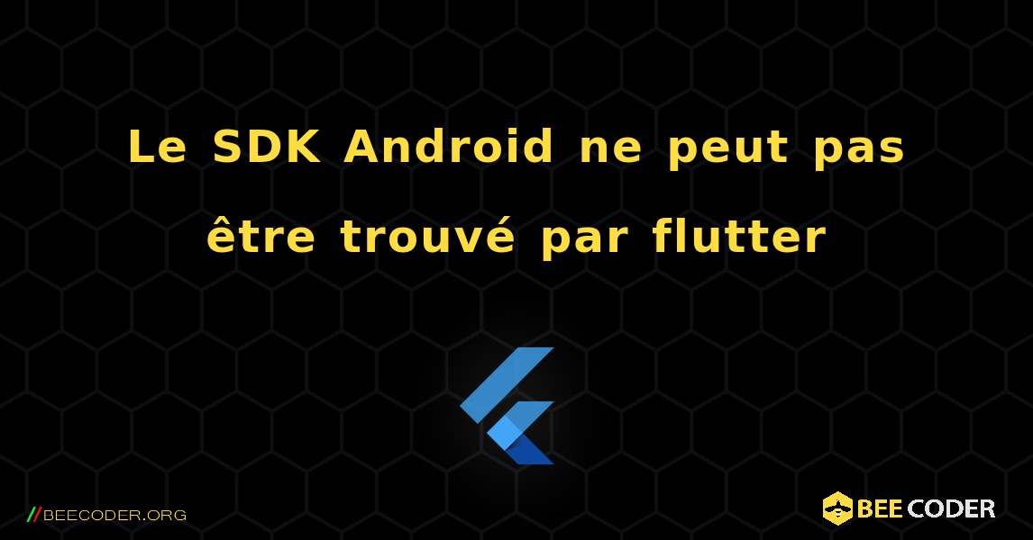 Le SDK Android ne peut pas être trouvé par flutter. Flutter