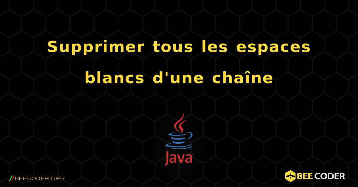 Supprimer tous les espaces blancs d'une chaîne. Java