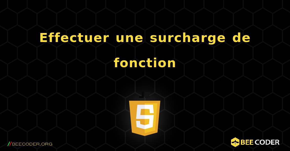 Effectuer une surcharge de fonction. JavaScript