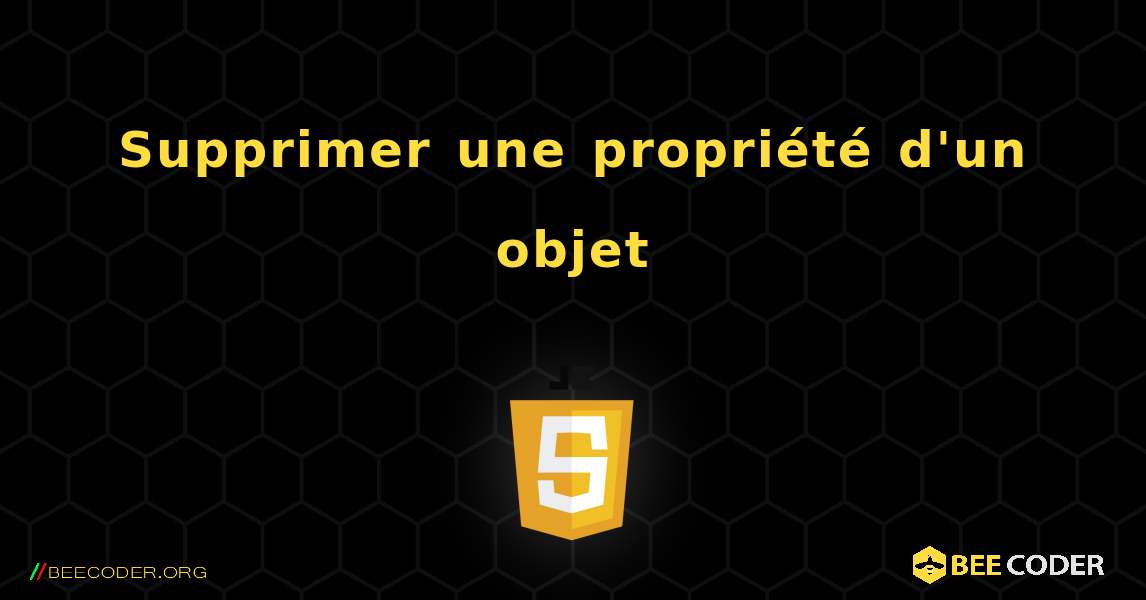 Supprimer une propriété d'un objet. JavaScript