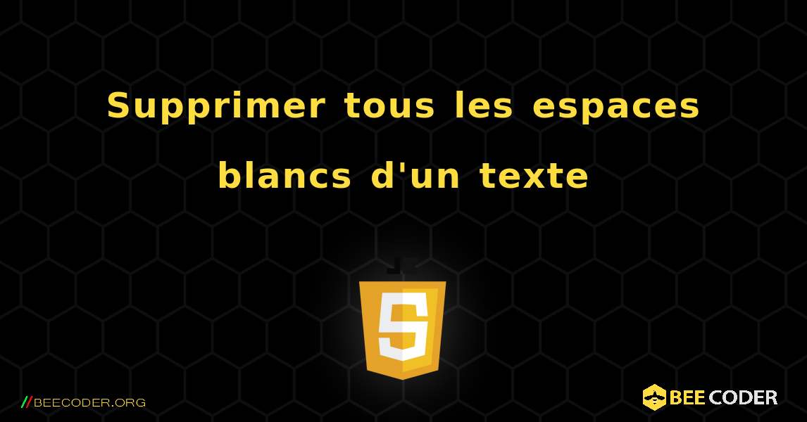 Supprimer tous les espaces blancs d'un texte. JavaScript