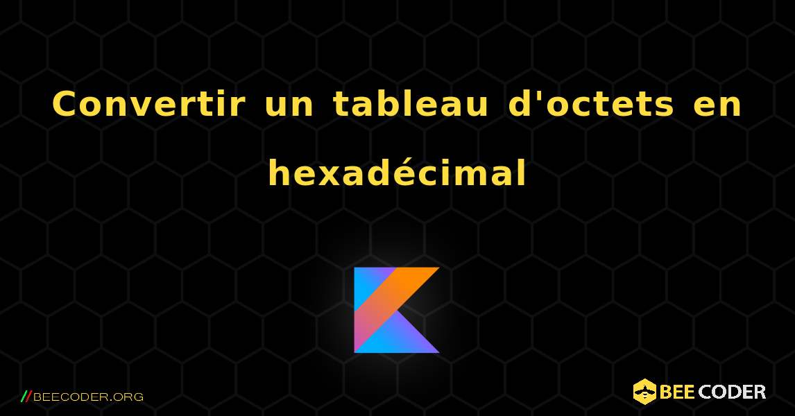 Convertir un tableau d'octets en hexadécimal. Kotlin