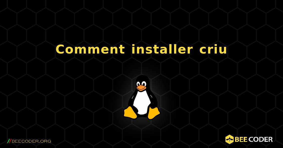 Comment installer criu . Linux