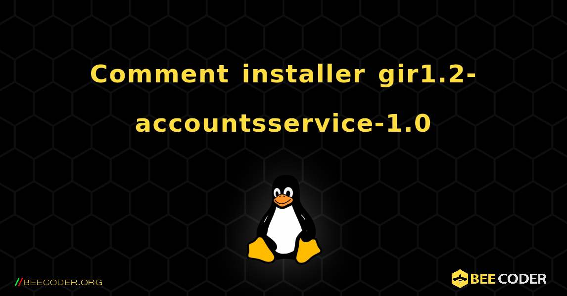 Comment installer gir1.2-accountsservice-1.0 . Linux
