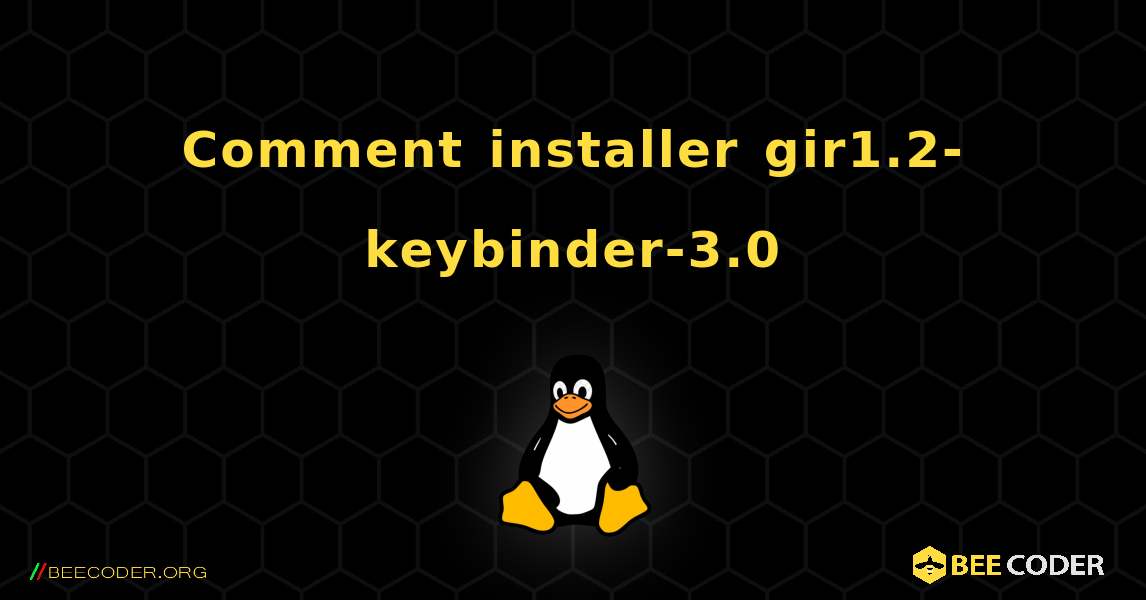 Comment installer gir1.2-keybinder-3.0 . Linux