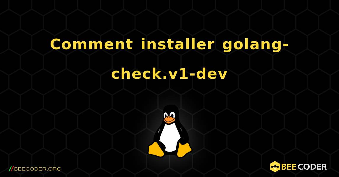 Comment installer golang-check.v1-dev . Linux