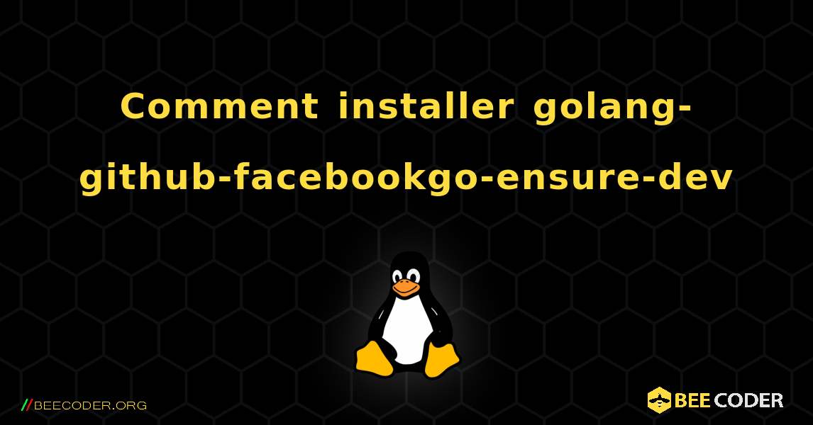 Comment installer golang-github-facebookgo-ensure-dev . Linux