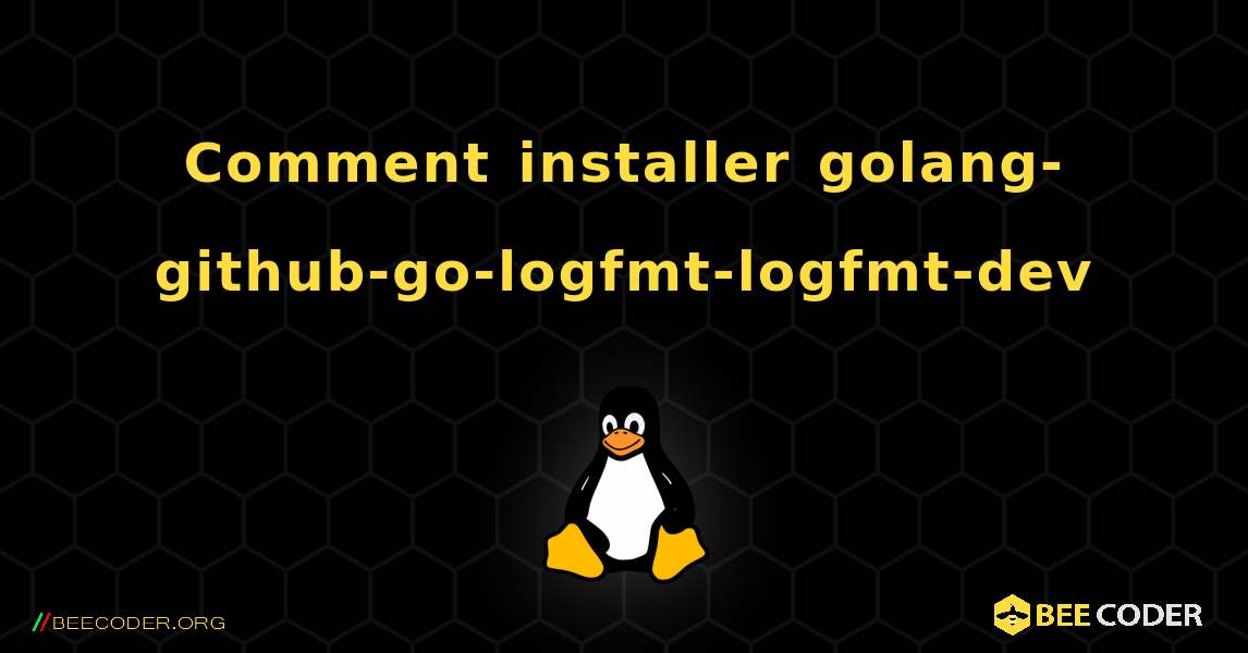 Comment installer golang-github-go-logfmt-logfmt-dev . Linux
