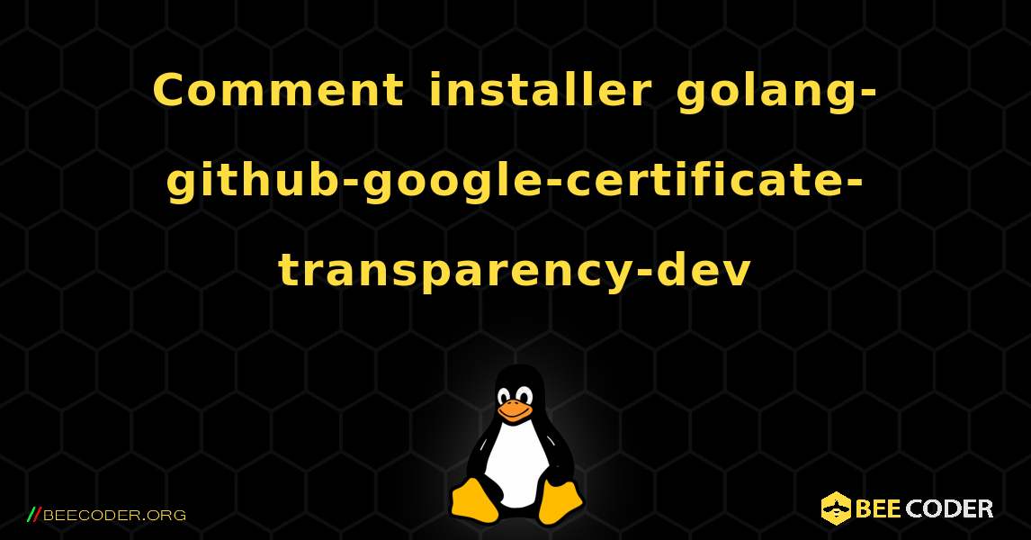 Comment installer golang-github-google-certificate-transparency-dev . Linux