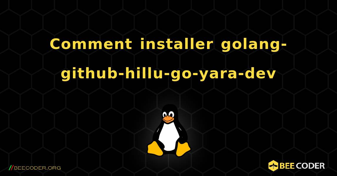 Comment installer golang-github-hillu-go-yara-dev . Linux