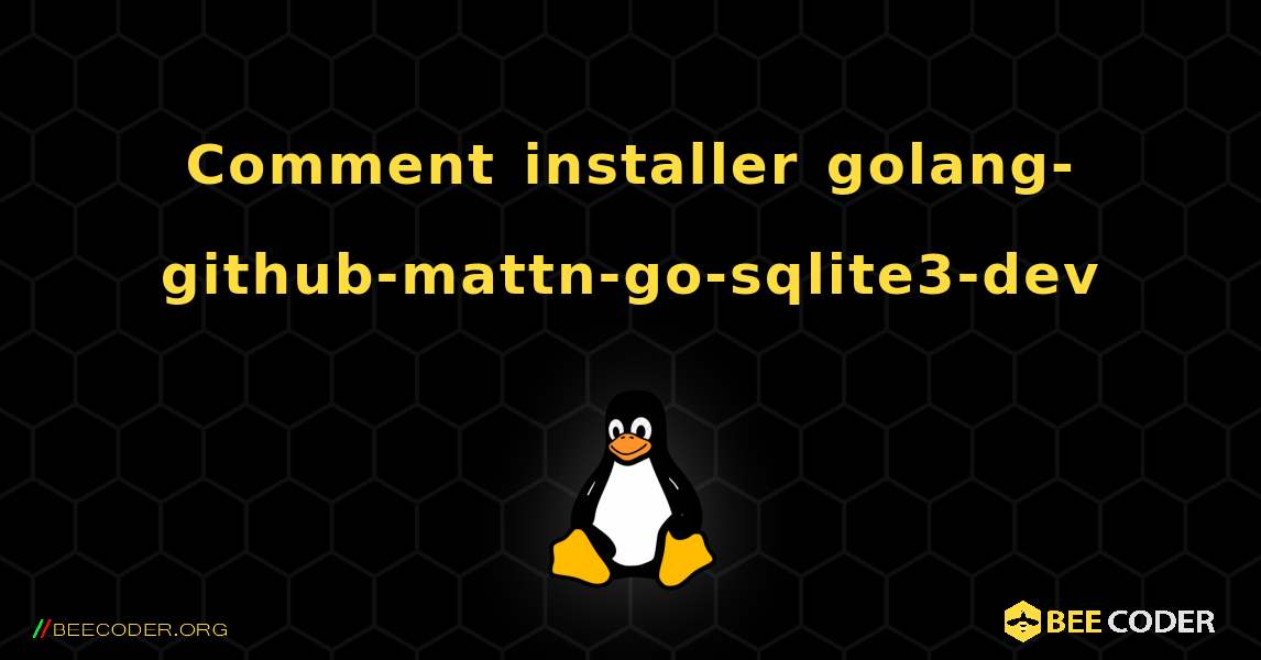 Comment installer golang-github-mattn-go-sqlite3-dev . Linux