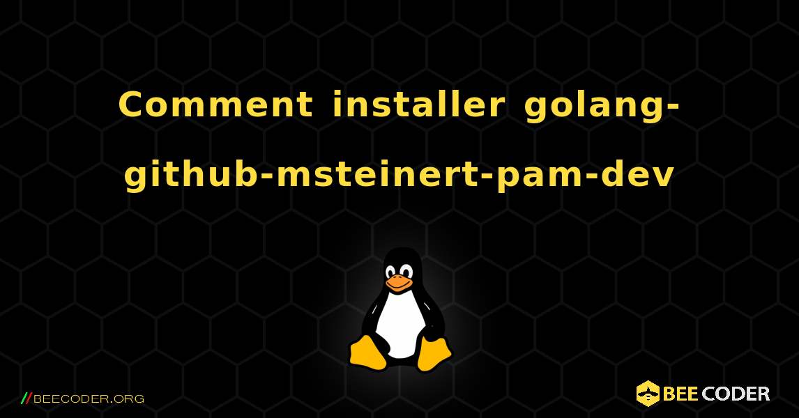 Comment installer golang-github-msteinert-pam-dev . Linux