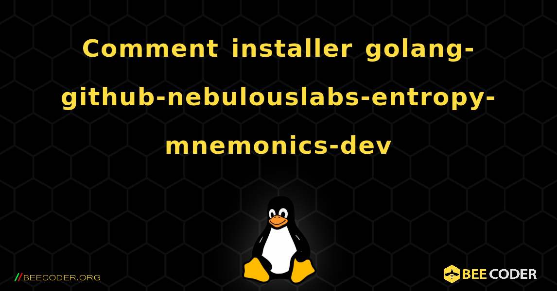 Comment installer golang-github-nebulouslabs-entropy-mnemonics-dev . Linux