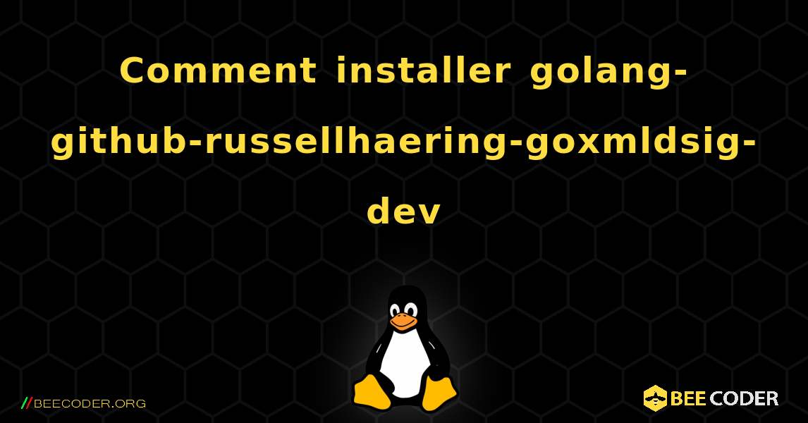 Comment installer golang-github-russellhaering-goxmldsig-dev . Linux