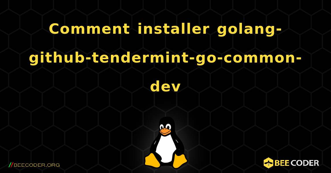 Comment installer golang-github-tendermint-go-common-dev . Linux